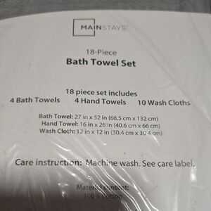 Mainstays Bath Towel Set - 18 Piece in Gray